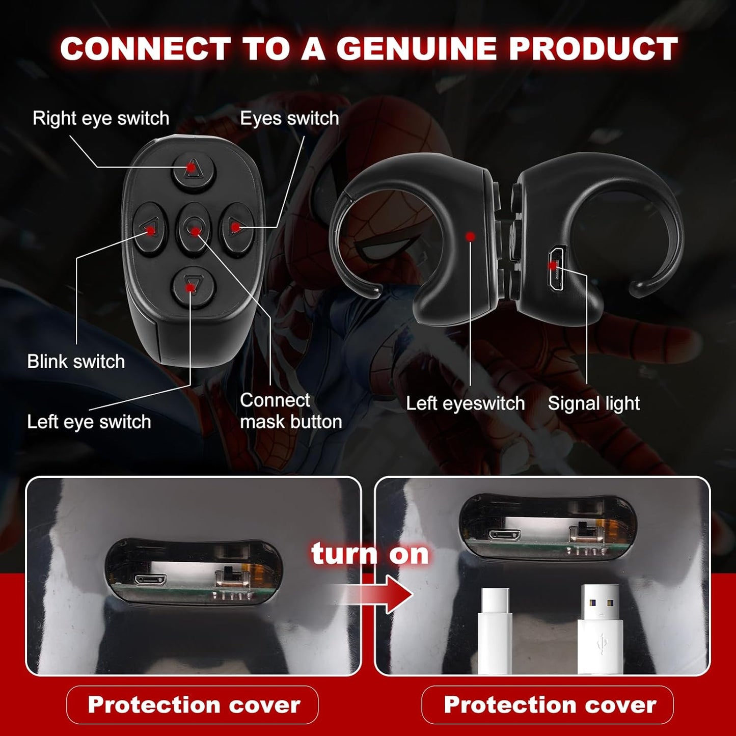 Superhero Spider Mask ~ remote control