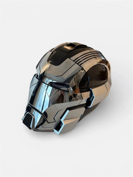 Iron Man Helmet MK17 1/1 Wearable English Voice-controlled Mask (Silver)