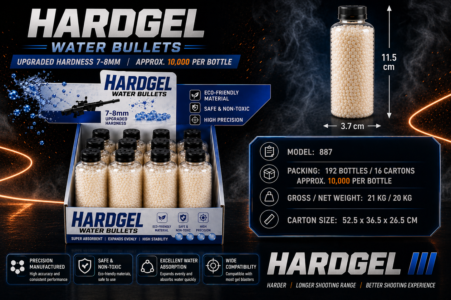 Hard Gel Bullets (Pack of 10,000)